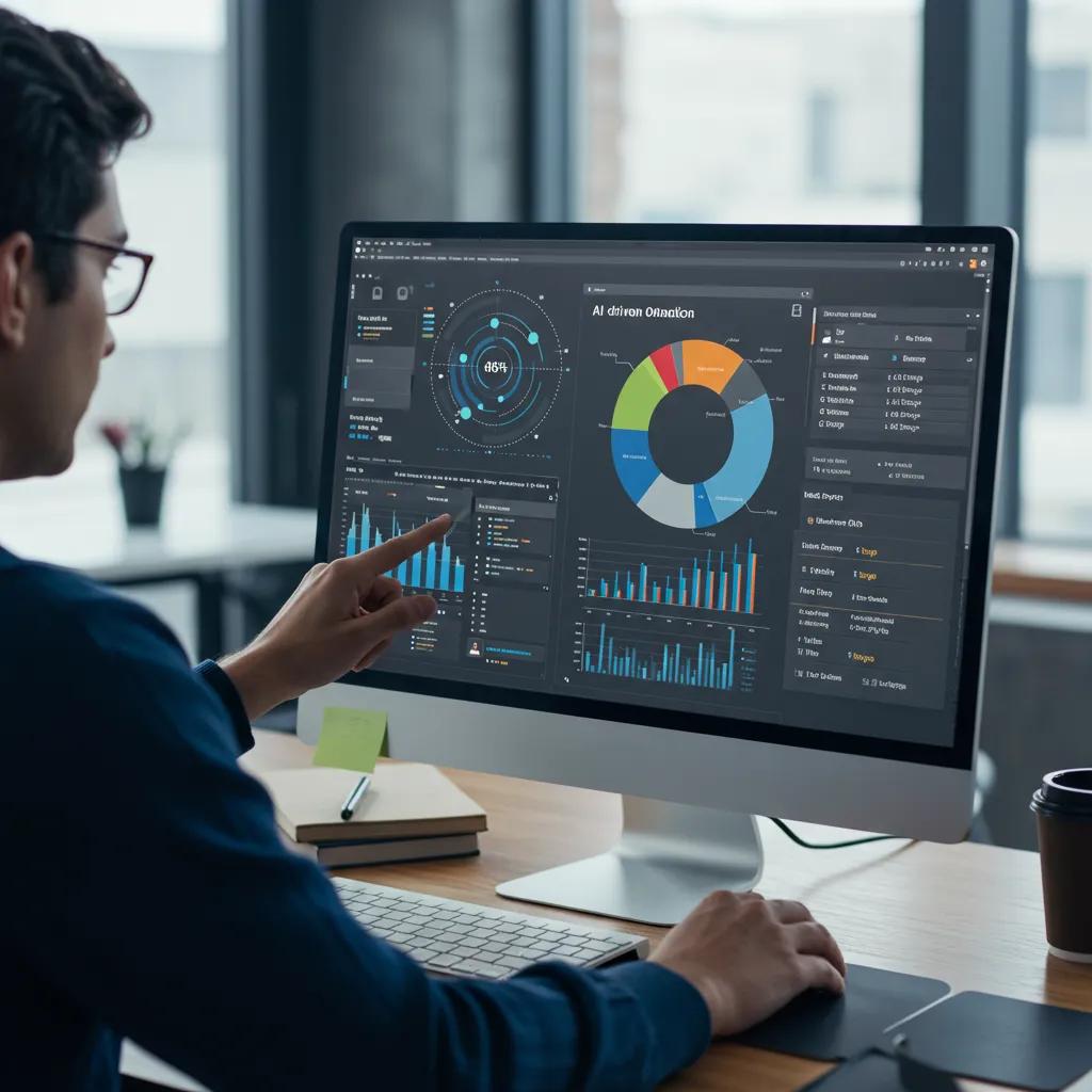 AI tools automating Google Business Profile tasks shown on a desktop screen